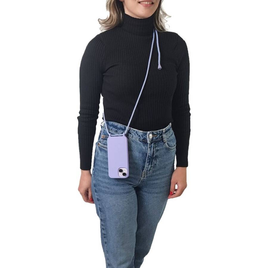 Θήκη Σιλικόνης με Κορδόνι CarryHang Sonique Apple iPhone 17 Pro Λιλά
