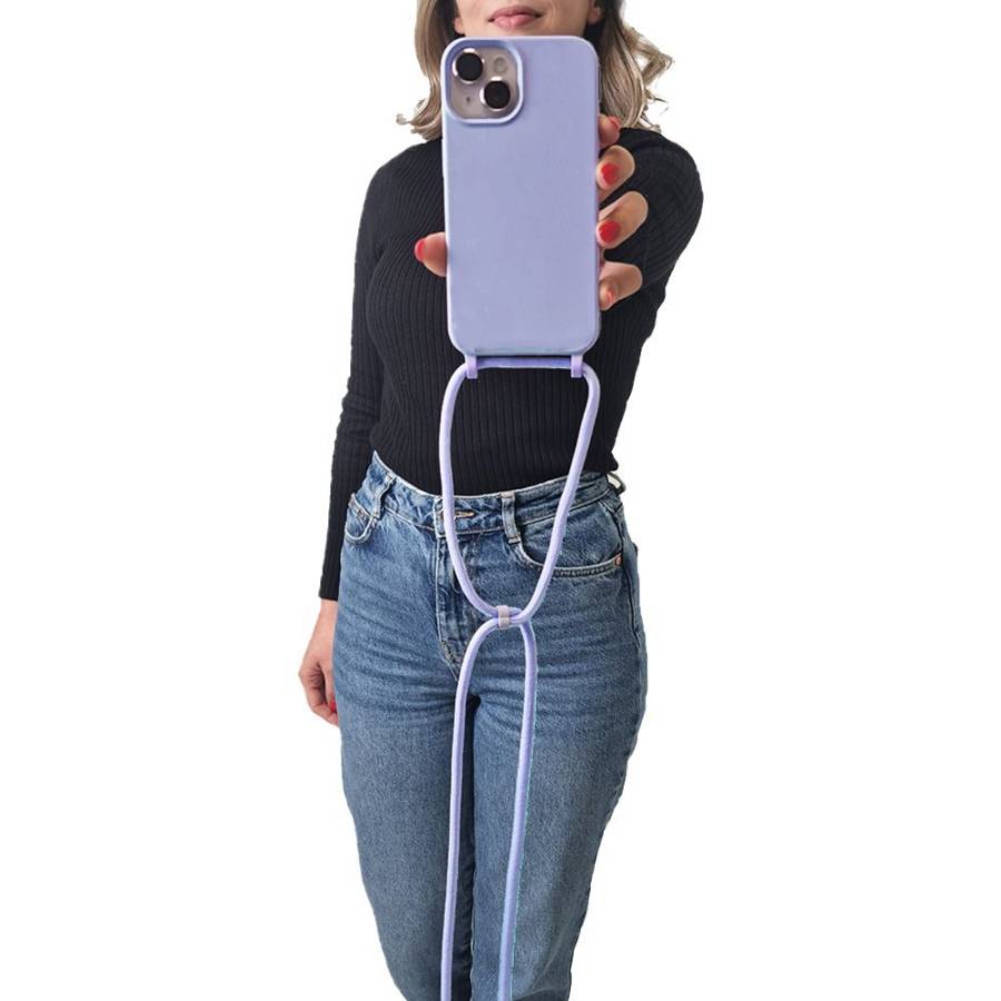 Θήκη Σιλικόνης με Κορδόνι CarryHang Sonique Apple iPhone 17 Pro Λιλά