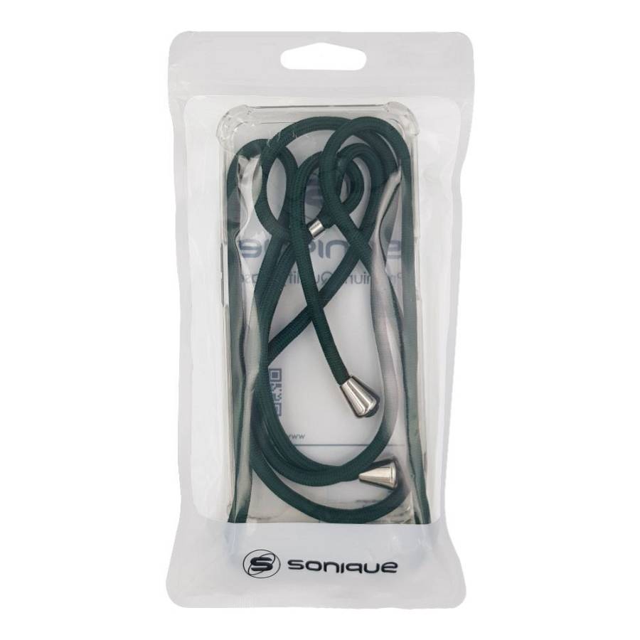Θήκη Σιλικόνης με Κορδόνι Sonique Armor Clear Oppo Reno12 F 5G / Oppo Reno12 FS 5G Πράσινο Σκούρο