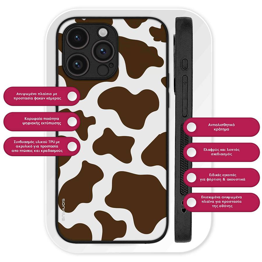 Θήκη Sonique Animal Print Series για Apple iPhone 17 Cow 02