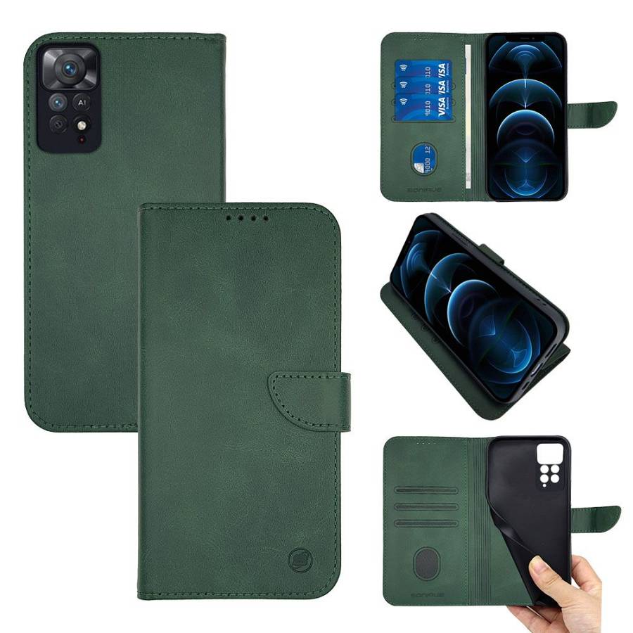 Θήκη Πορτοφόλι Sonique Urban Wallet Xiaomi Redmi Note 11 4G / Redmi Note 11S Πράσινο Σκούρο