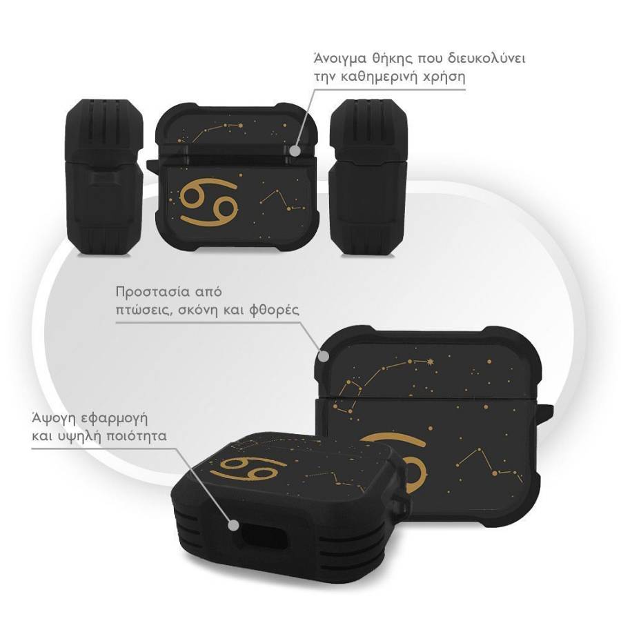 Θήκη Σιλικόνης Sonique Zodiac Series για AirPods 3 Cancer