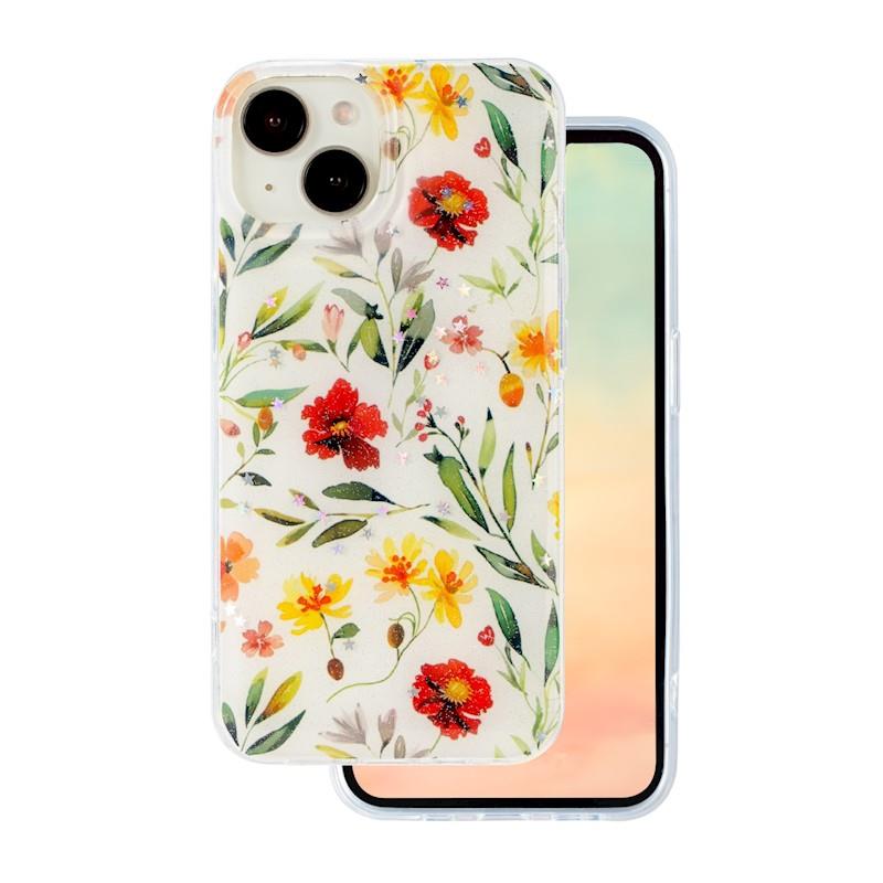 Apple iPhone 15 - Glow Glam Flower Case White