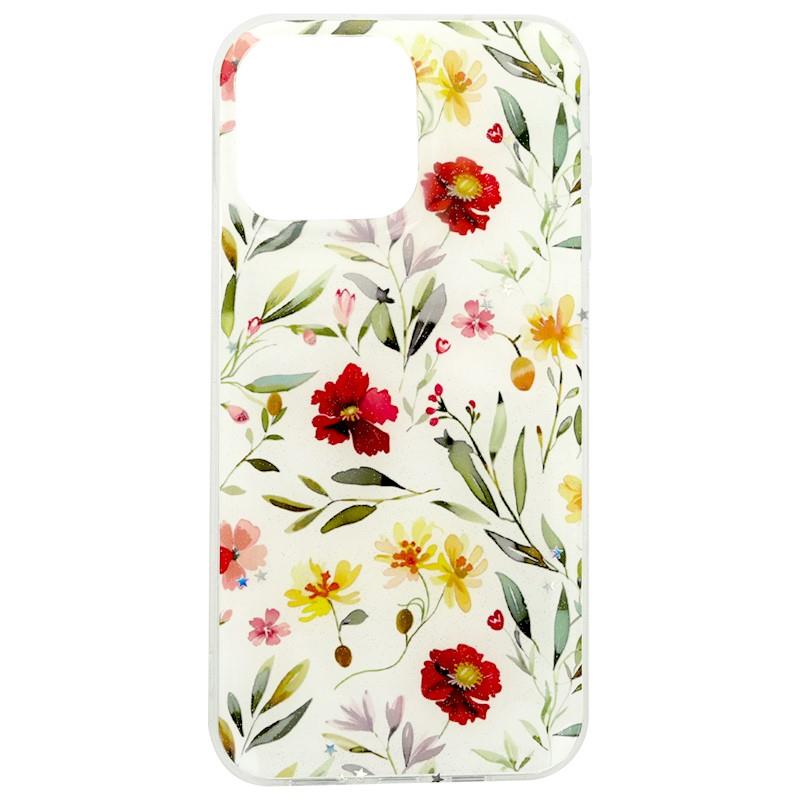 Apple iPhone 15 - Glow Glam Flower Case White