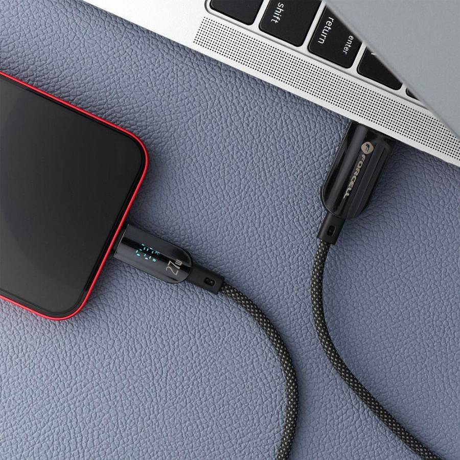 Forcell - Καλώδιο USB A σε Lightning Ψηφιακό 2,4A 12W 1,2μ F-ENERGY C273 Μαύρο