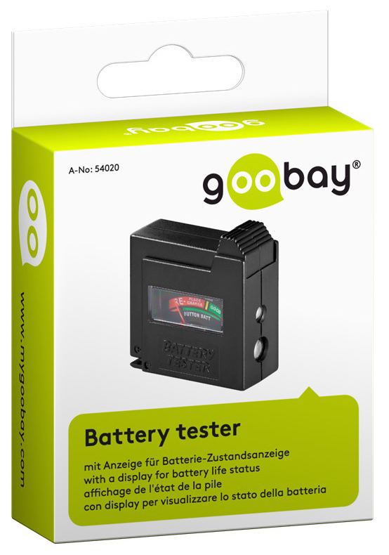 GOOBAY battery tester 54020, για AAA/AA/C/D/9V/N, μαύρο 54020
