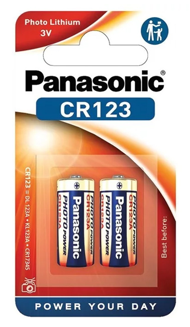 PANASONIC μπαταρίες λιθίου CR123, 3V, 2τμχ 5410853017110
