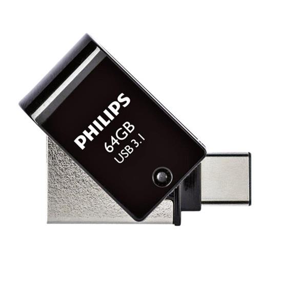 Philips - 2 σε 1 64GB USB 3.1 Stick με σύνδεση Type C Μαύρο