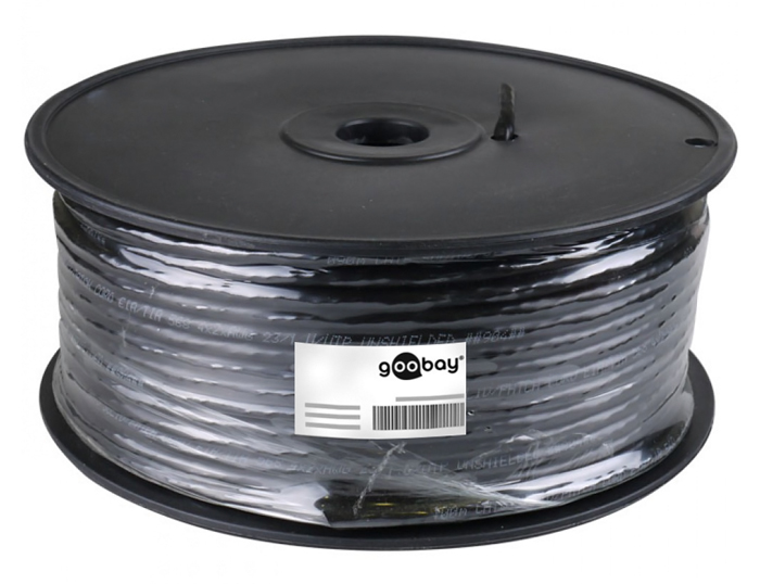 GOOBAY καλώδιο δικτύου 57197, CAT 6 S/FTP, CCA, έως 40m, 100m, μαύρο 57197