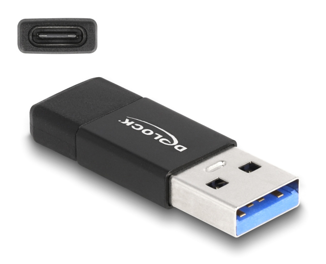 DELOCK αντάπτορας USB 3.2 Gen 2 σε USB-C 60001, 10Gbps, μαύρος 60001