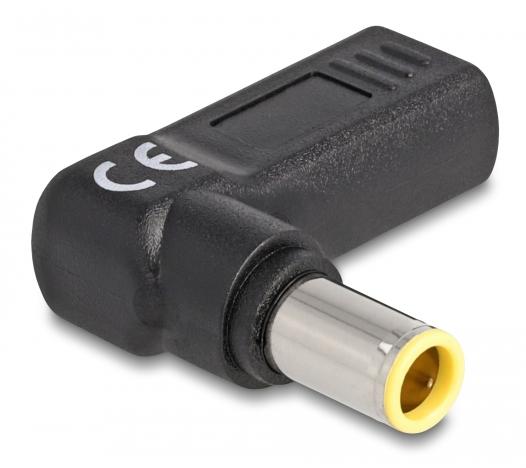 DELOCK αντάπτορας τροφοδοσίας 60012, USB-C σε IBM 7.9x5.5mm, 90°, μαύρος 60012