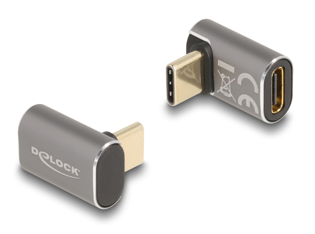 DELOCK αντάπτορας USB-C 60054, αρσενικό σε θηλυκό, 100W, 40Gbps, γκρι 60054