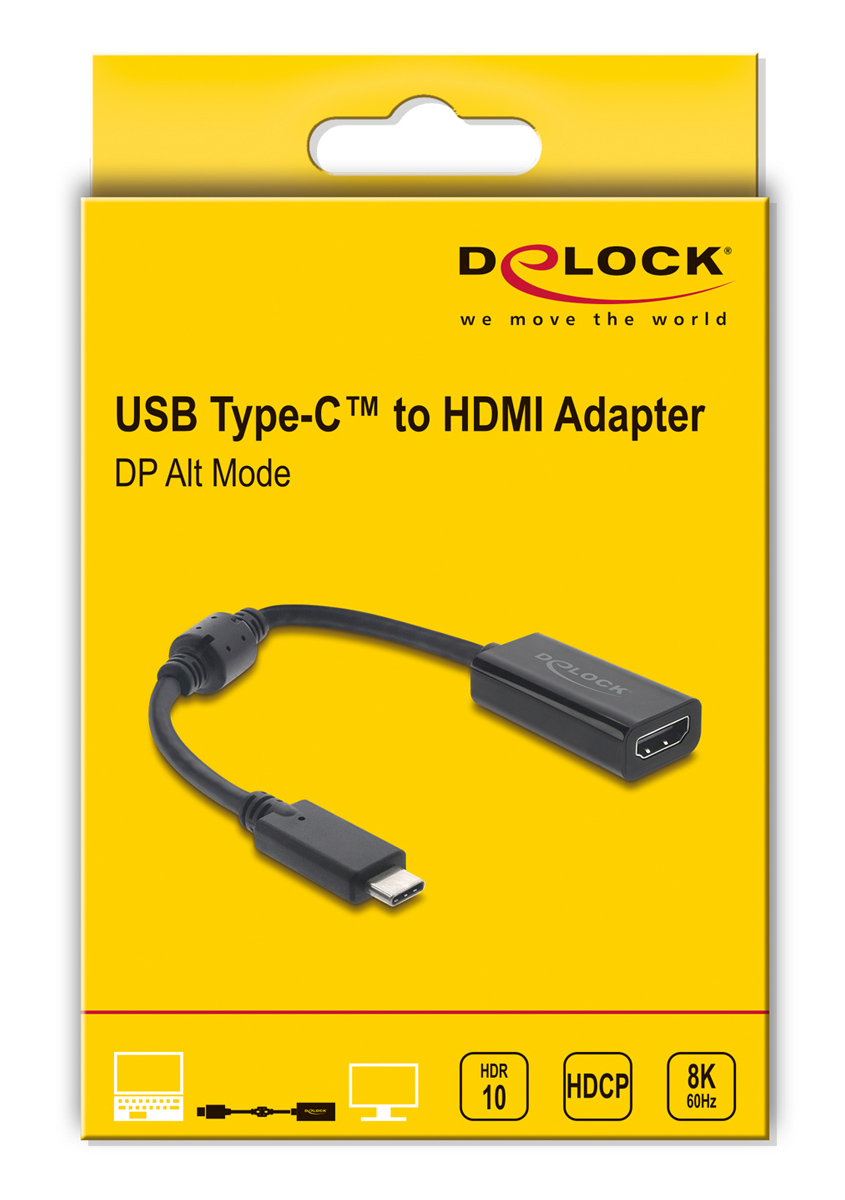DELOCK αντάπτορας USB-C σε HDMI 61085, 8K/60Hz, μαύρος 61085