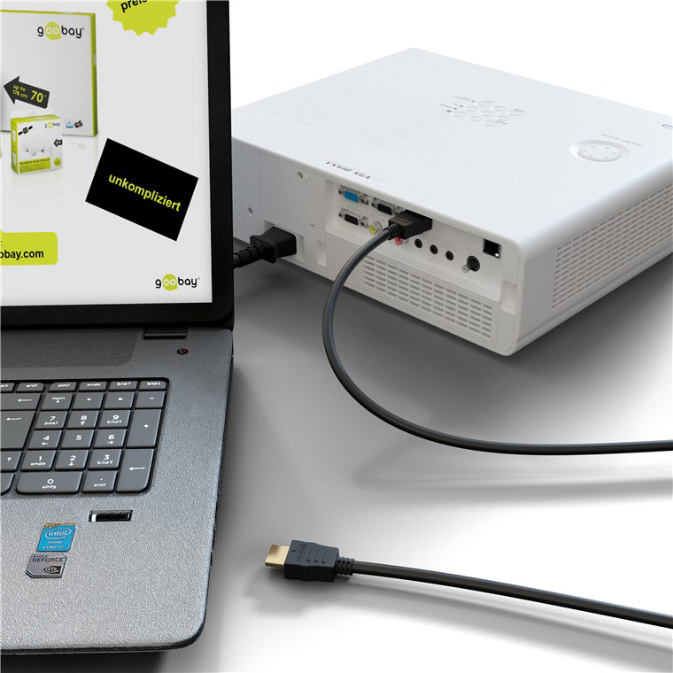 GOOBAY καλώδιο HDMI 2.0 61160 με Ethernet, 4K/60Hz, 18 Gbps, 3m, μαύρο 61160