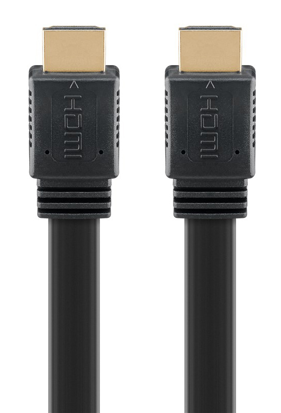 GOOBAY καλώδιο HDMI 2.0 61281, Ethernet, flat, 4K/60Hz 18 Gbps, 5m, μαύρο 61281