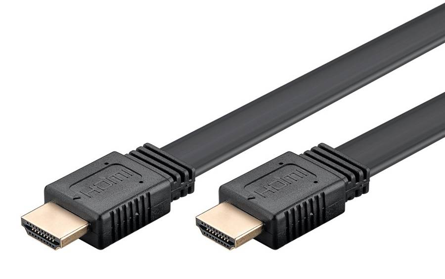 GOOBAY καλώδιο HDMI 2.0 61281, Ethernet, flat, 4K/60Hz 18 Gbps, 5m, μαύρο 61281