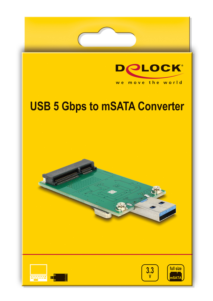 DELOCK αντάπτορας USB σε mSATA 62681, 5Gbps 62681