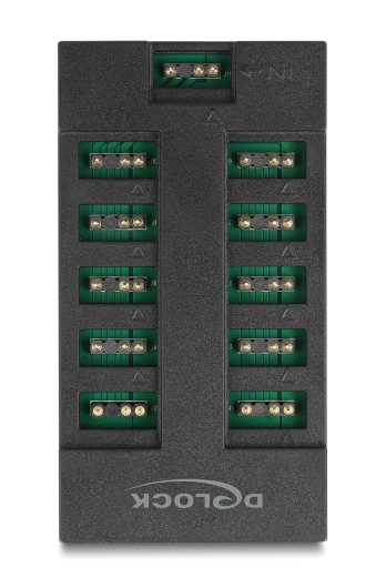 DELOCK RGB hub 64128 για ARGB LEDs, 10 θύρες, μαύρο 64128