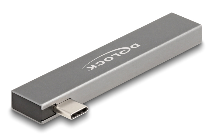 DELOCK USB hub 64274, 3x θυρών, 10Gbps, USB-C σύνδεση, γκρι 64274