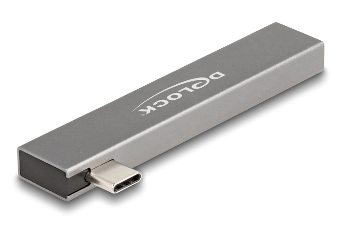 DELOCK USB hub 64275, 3x θυρών, 5Gbps, USB-C σύνδεση, γκρι 64275