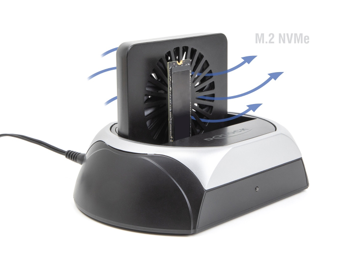 DELOCK docking station για M.2 NVMe/SATA ή 2.5/3.5 SSD/HDD 64280, 10Gbps, μαύρο 64280