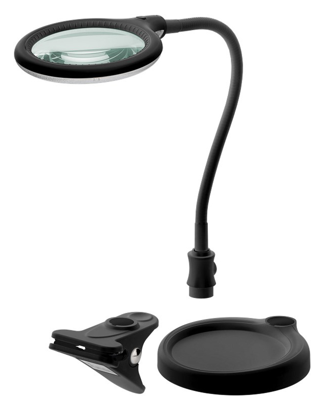 GOOBAY μεγεθυντικός φακός 64990 με κλιπ & βάση, LED, 3 διόπτρες 1.75x 64990