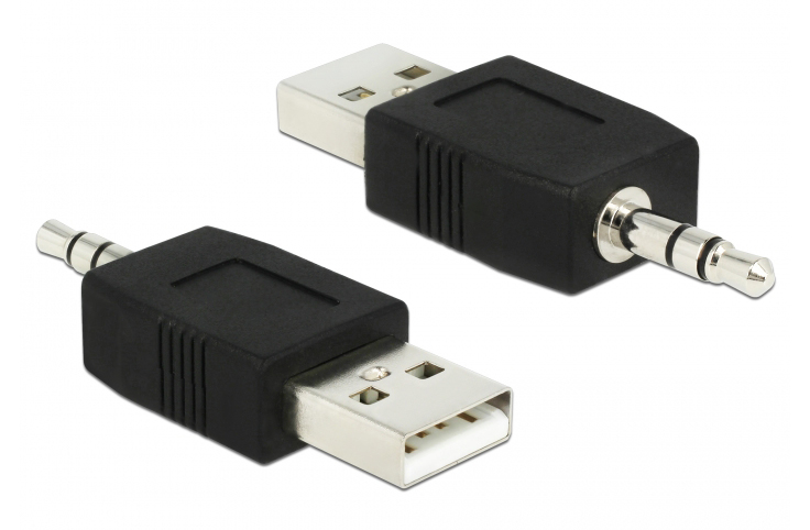 DELOCK Αντάπτορας USB 2.0 σε Stereo Jack 3.5mm 66069, μαύρο 66069