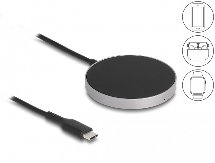 DELOCK ασύρματος φορτιστής 66467, 15W, μαγνητικός, μαύρος 66467