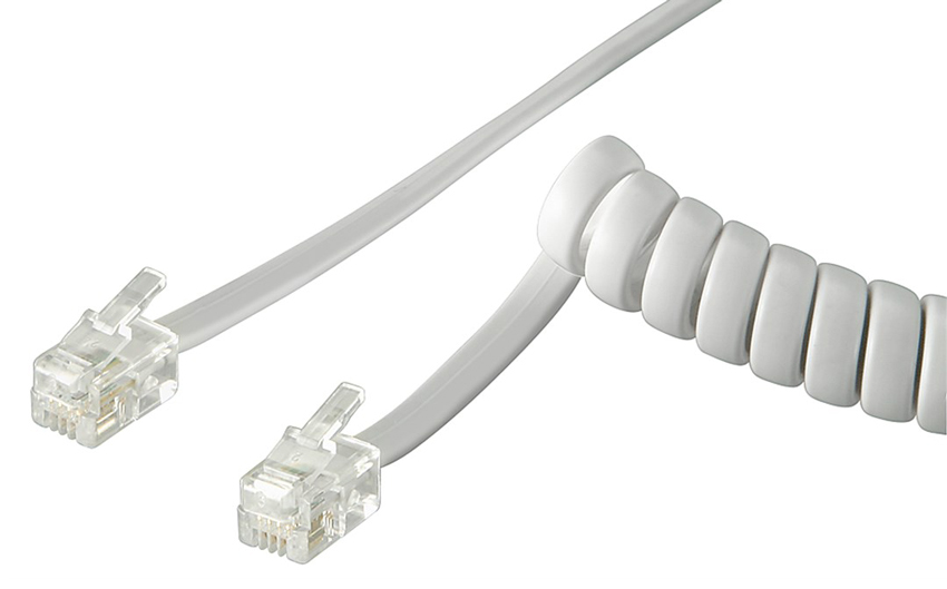 GOOBAY καλώδιο τηλεφώνου 68601, spiral, RJ10 4P4C, CCA, 4m, λευκό 68601