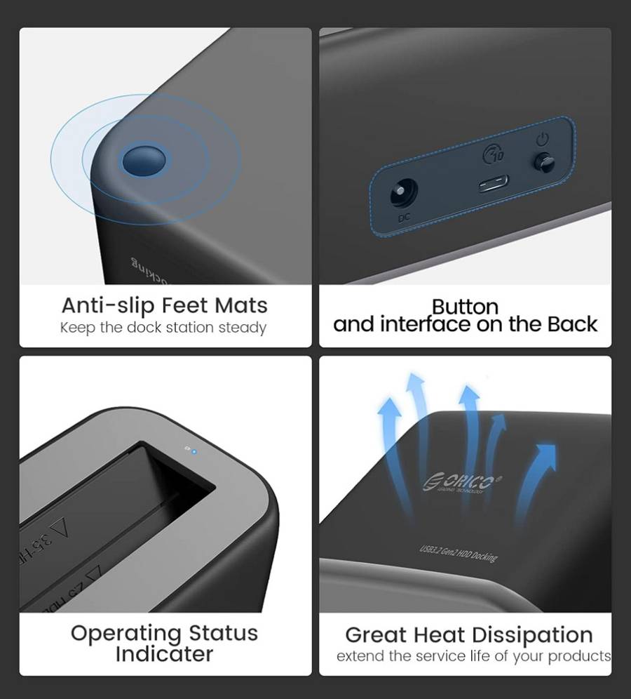 ORICO docking station για 2.5 ή 3.5 SATA HDD/SSD 6819C3-V1, 5Gbps, μαύρο 6942227118707