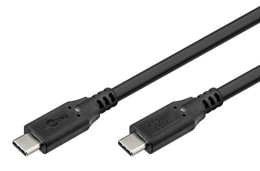 GOOBAY καλώδιο USB-C 74193, USB4, 100W, 40Gbps, 8K/60Hz, 2m, μαύρο 74193