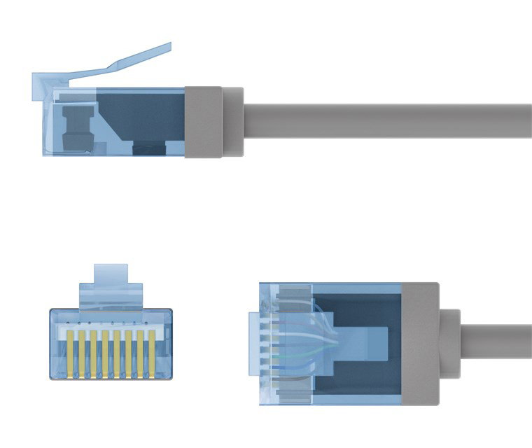 GOOBAY καλώδιο δικτύου 74225, CAT 6A U/UTP, ultra slim, copper, 500MHz, 5m, γκρι 74225