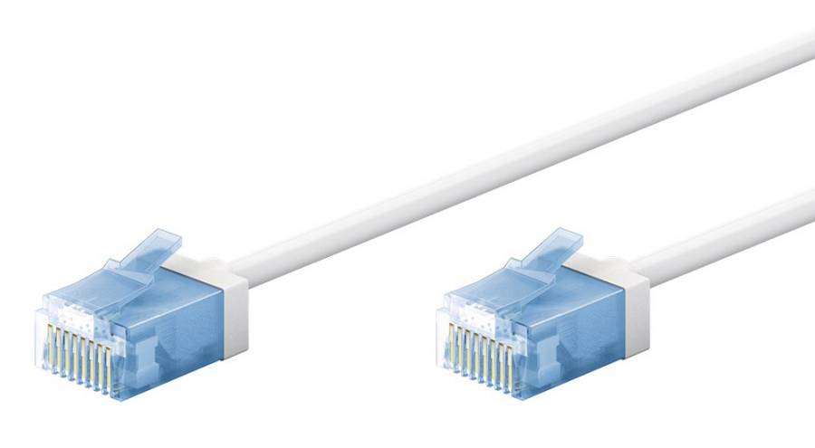 GOOBAY καλώδιο δικτύου 74287, CAT 6A U/UTP, ultra slim, copper, 500MHz, 2m, λευκό 74287