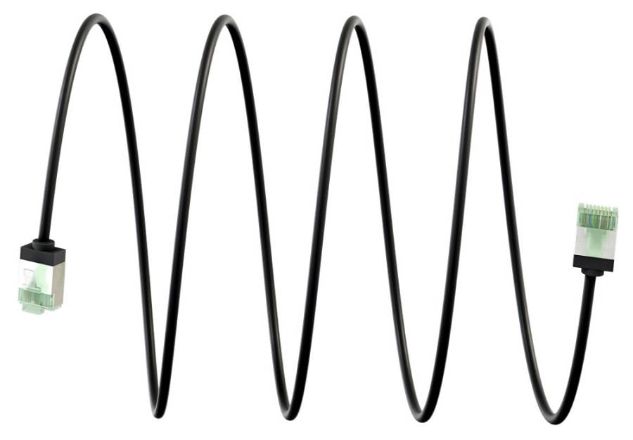 GOOBAY καλώδιο δικτύου 74351, CAT 8.1 U/FTP, ultra slim, copper, 40Gbps, 0.25m, μαύρο 74351