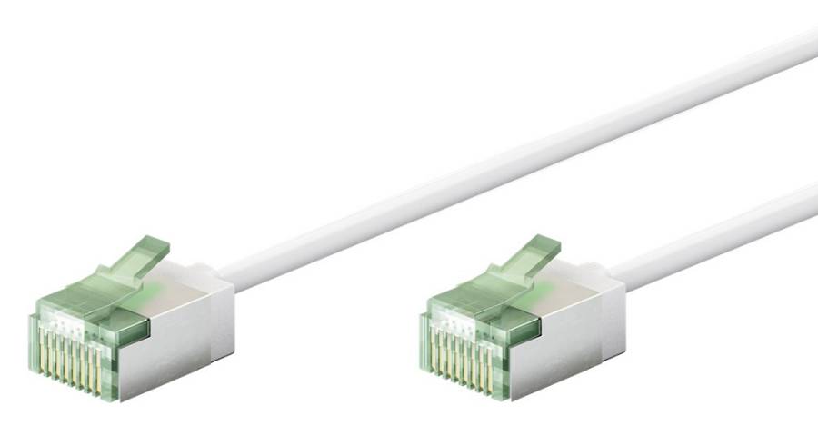 GOOBAY καλώδιο δικτύου 74359, CAT 8.1 U/FTP, ultra slim, copper, 40Gbps, 0.50m, λευκό 74359
