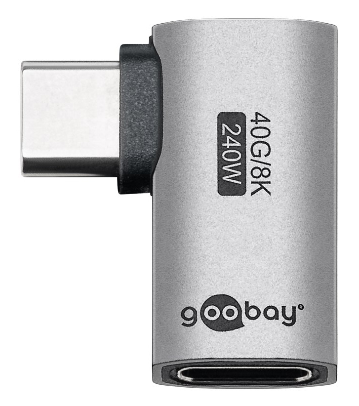 GOOBAY αντάπτορας USB-C 74441, γωνιακός 90°, USB4, 240W, 40Gbps, 8K, γκρι 74441