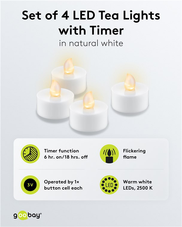 GOOBAY σετ LED φωτιστικά ρεσώ 77752, 2500K, IP20, 4τμχ 77752
