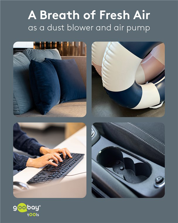 GOOBAY ηλεκτρικό air duster 77831 με φακό, 180W, 6000mAh, μαύρο 77831