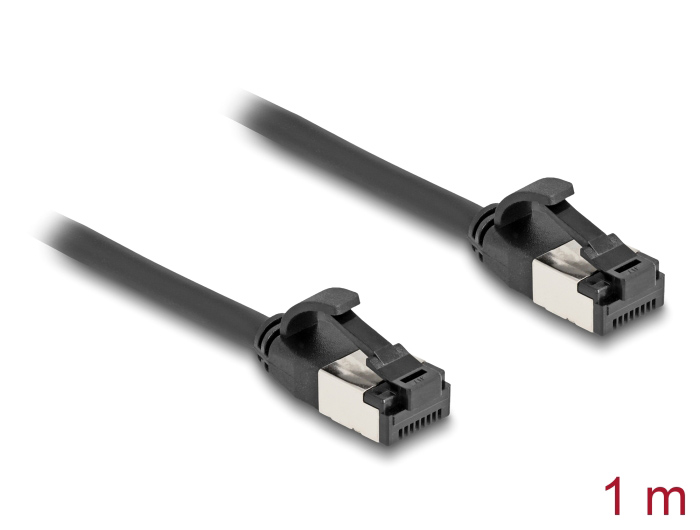 DELOCK καλώδιο δικτύου 80183, CAT 8.1 U/FTP, 40Gbps, εύκαμπτο, 1m, μαύρο 80183
