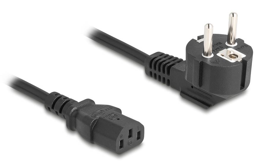DELOCK καλώδιο τροφοδοσίας 81326, 3x 0.75mm², 2m, μαύρο 81326