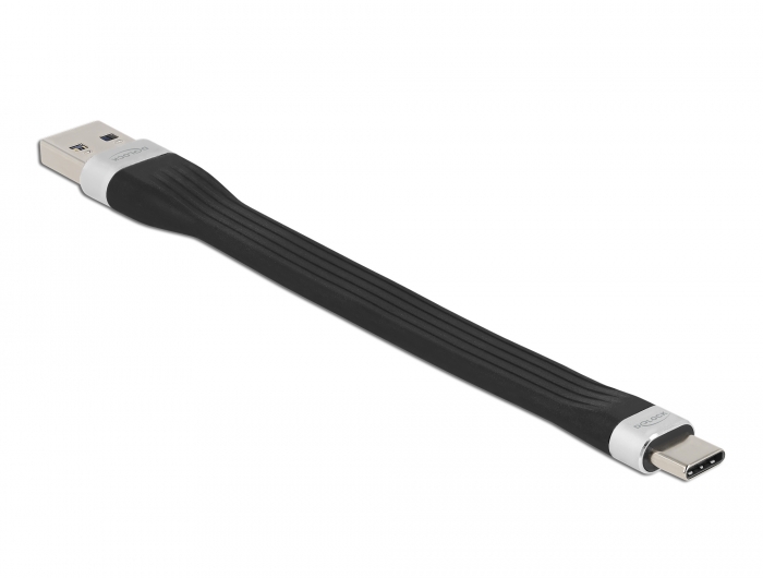 DELOCK καλώδιο USB 3.2 σε USB-C 85771, 3A, 5Gbps, FPC, 13.5cm, μαύρο 85771