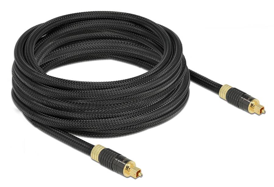DELOCK καλώδιο ήχου Toslink 86595, gold plated, 5m, μαύρο 86595
