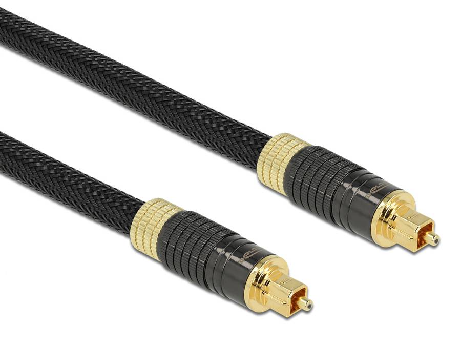 DELOCK καλώδιο ήχου Toslink 86595, gold plated, 5m, μαύρο 86595