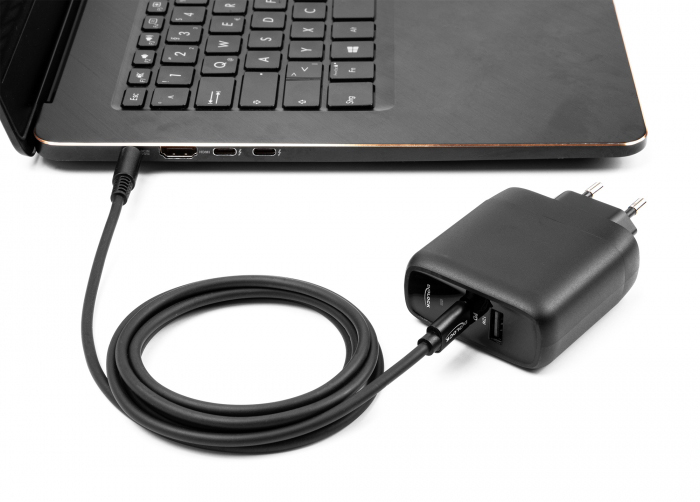 DELOCK καλώδιο τροφοδοσίας 87972, USB-C σε HP 7.4x5.0mm, 1.5m, μαύρο 87972