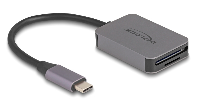 DELOCK card reader 91009 για SD & micro SD, USB-C, 5 Gbps, γκρι 91009