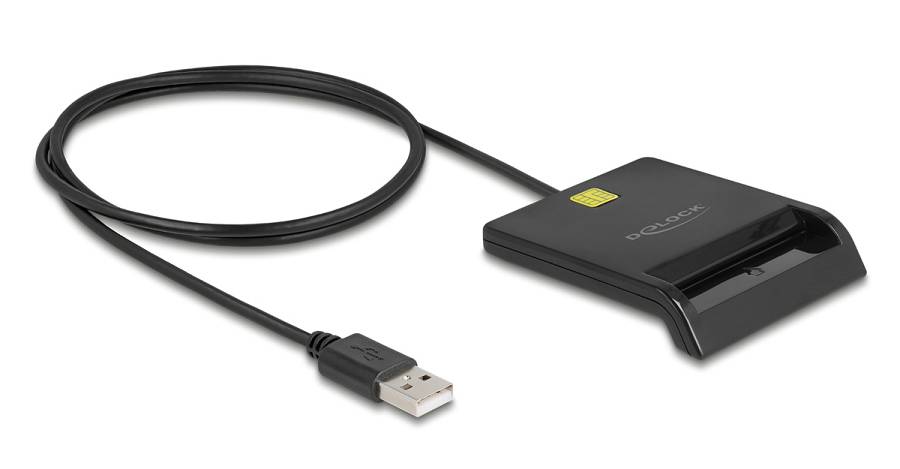 DELOCK card reader 91724 για smart card, USB σύνδεση, 480Mbps, μαύρο 91724