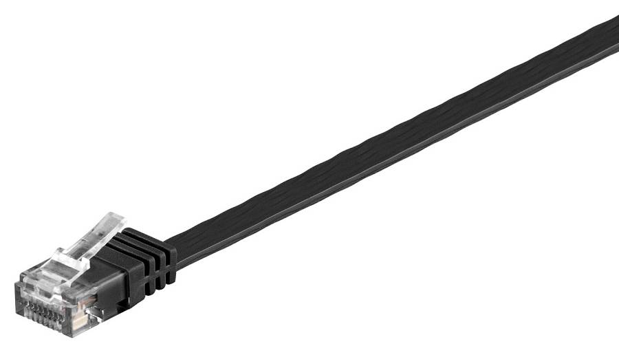 GOOBAY καλώδιο δικτύου 95385, CAT 6 U/UTP, flat, copper, 20m, μαύρο 95385