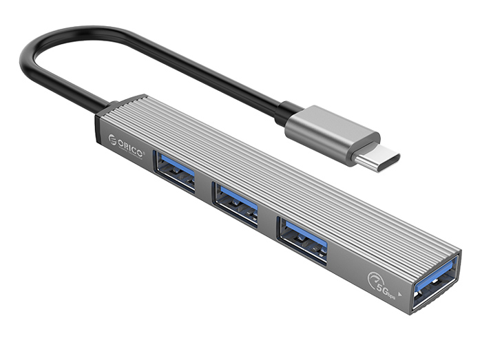 ORICO USB hub AH-13, 4x θυρών, USB 3.0, 5Gbps, USB-C σύνδεση, γκρι AH-13-GY-EP-HW