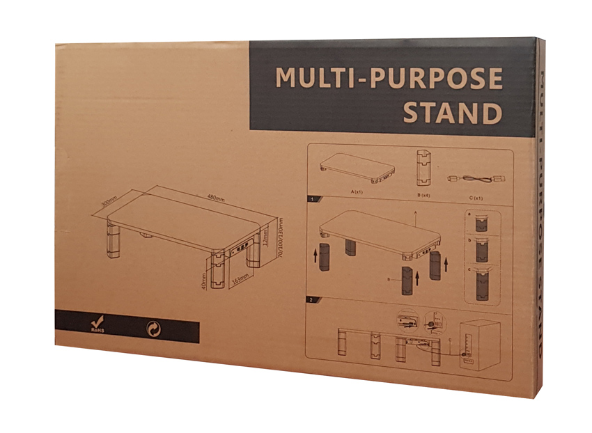 BRATECK επιτραπέζια βάση AMS-7 για οθόνη 17-32, 3x USB 3.0, 20kg AMS-7