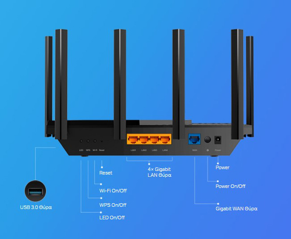 TP-LINK Router Archer AX73, WiFi 6, 5400Mbps AX5400, Dual Band, Ver. 1.0 ARCHER-AX73